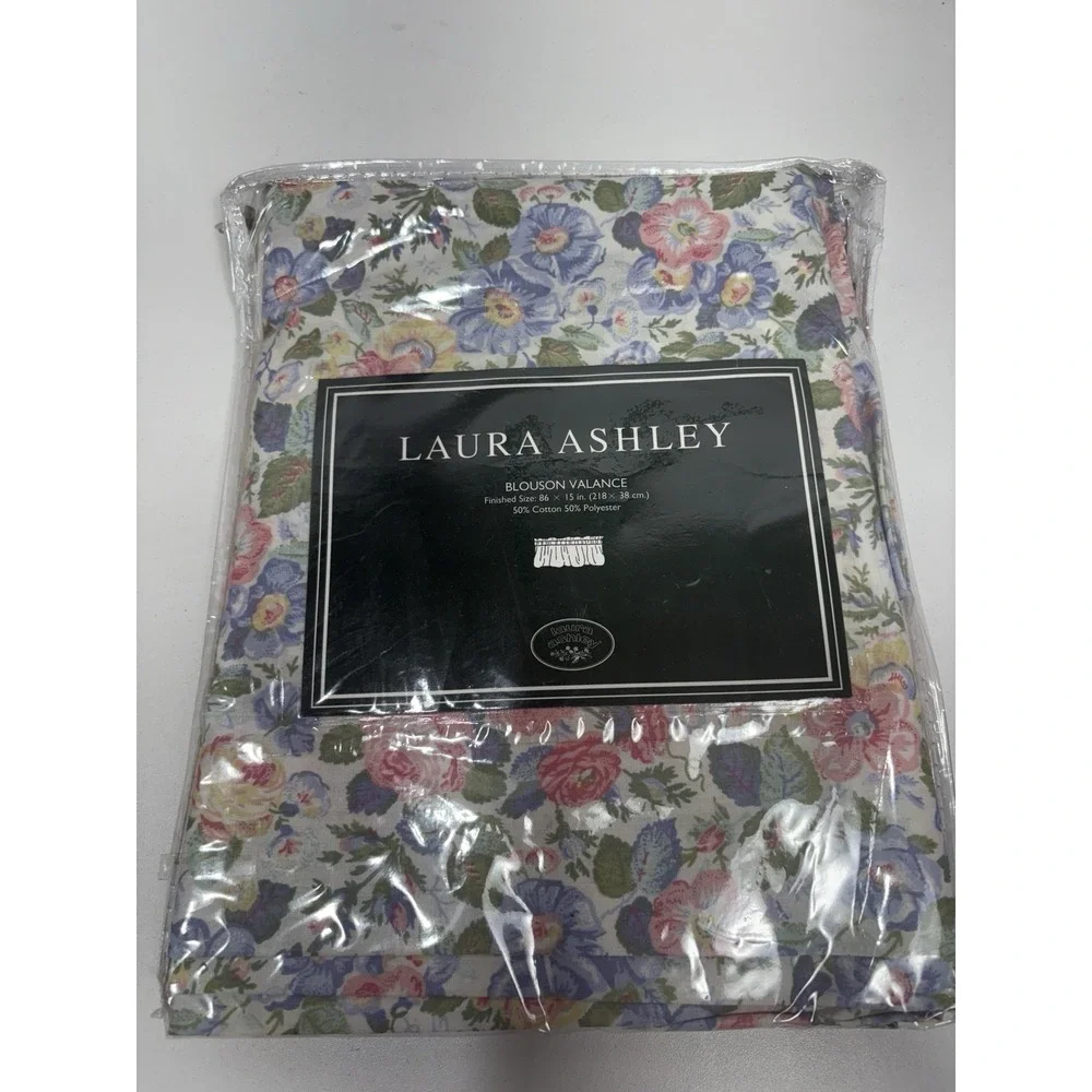 Vintage Laura Ashley‎ Quartet Blouson Window Valances Floral 86x15 1990's